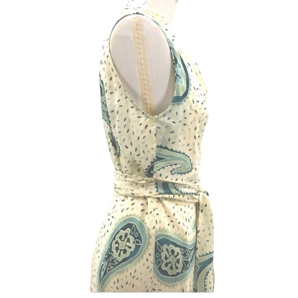 MONDI Sleeveless Fit & Flare Paisley Silk Self Tie Vintage Dress Size‎ 8 - Picture 3 of 9